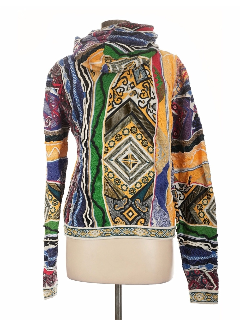 COOGI OG Multicolor Patterned Cotton Knitted Zip-Up Hoody Jacket Large - Picture 9 of 10